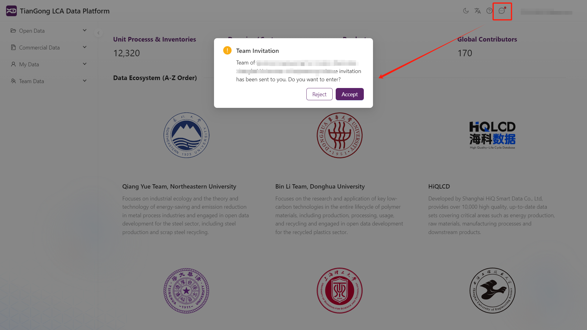 Notification d'invitation